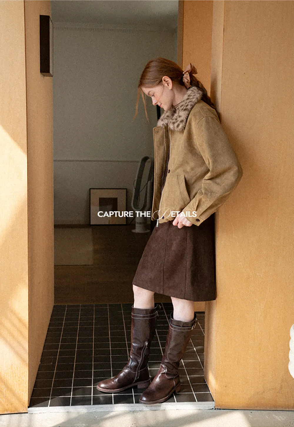Leopard Print Faux Fur Collar Short Jacket