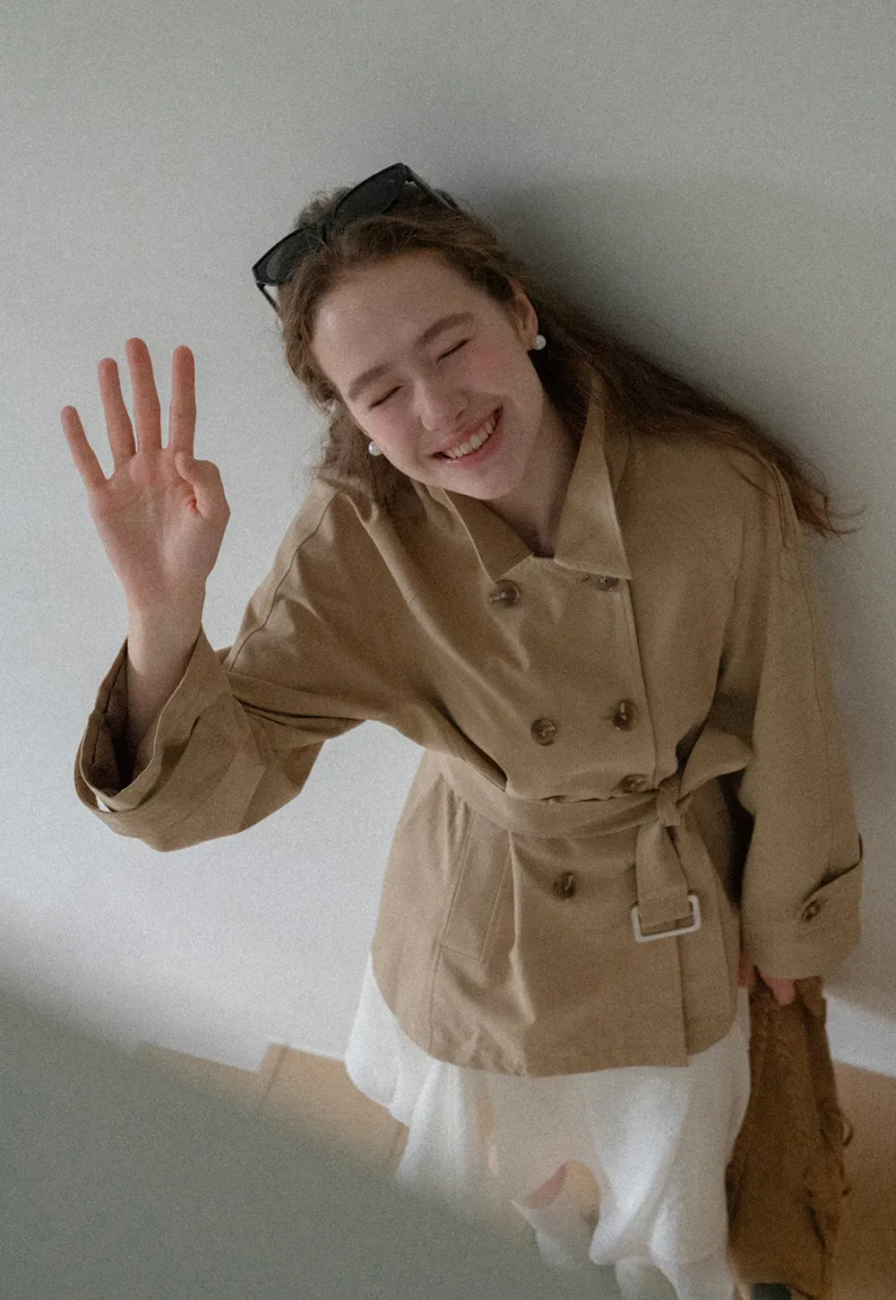 Double Breasted Belted Trench Coat