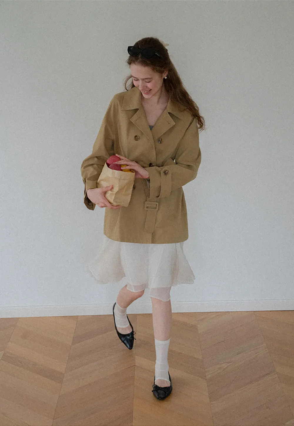 Double Breasted Belted Trench Coat