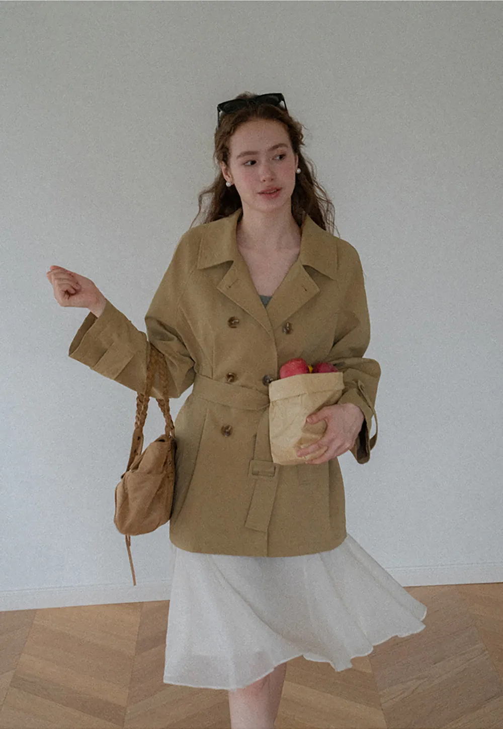 Double Breasted Belted Trench Coat