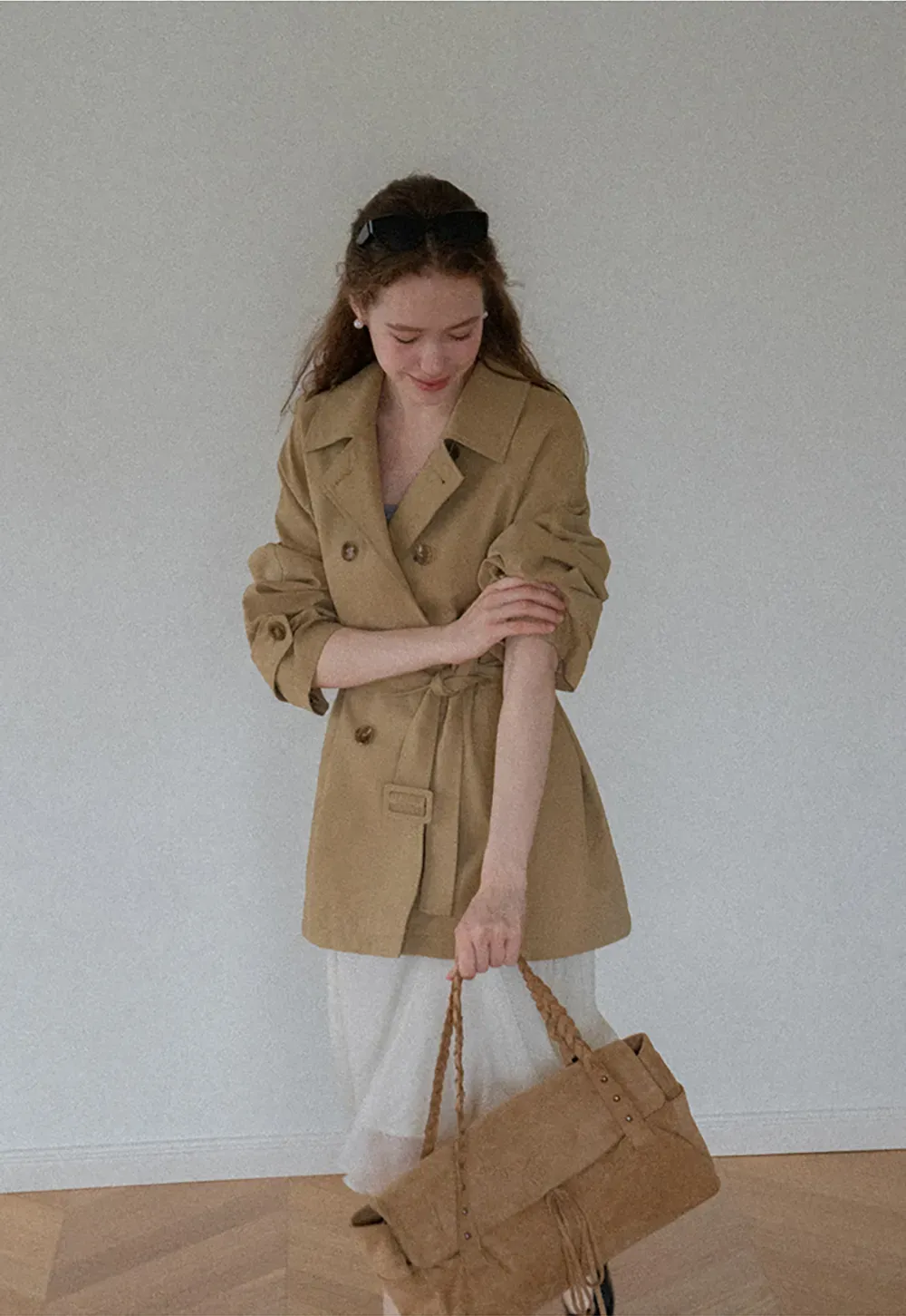Double Breasted Belted Trench Coat