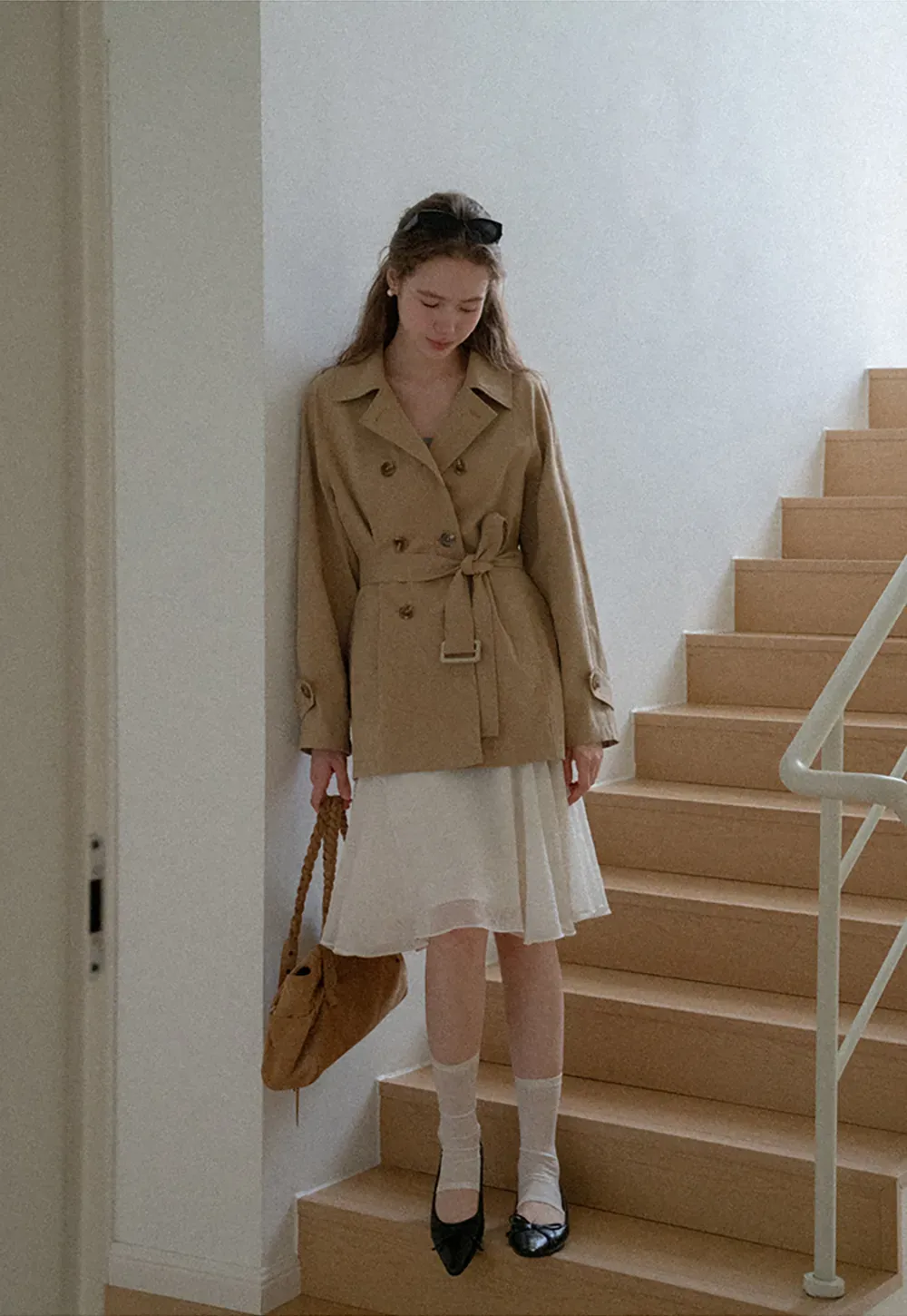 Double Breasted Belted Trench Coat