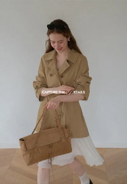 Double Breasted Belted Trench Coat