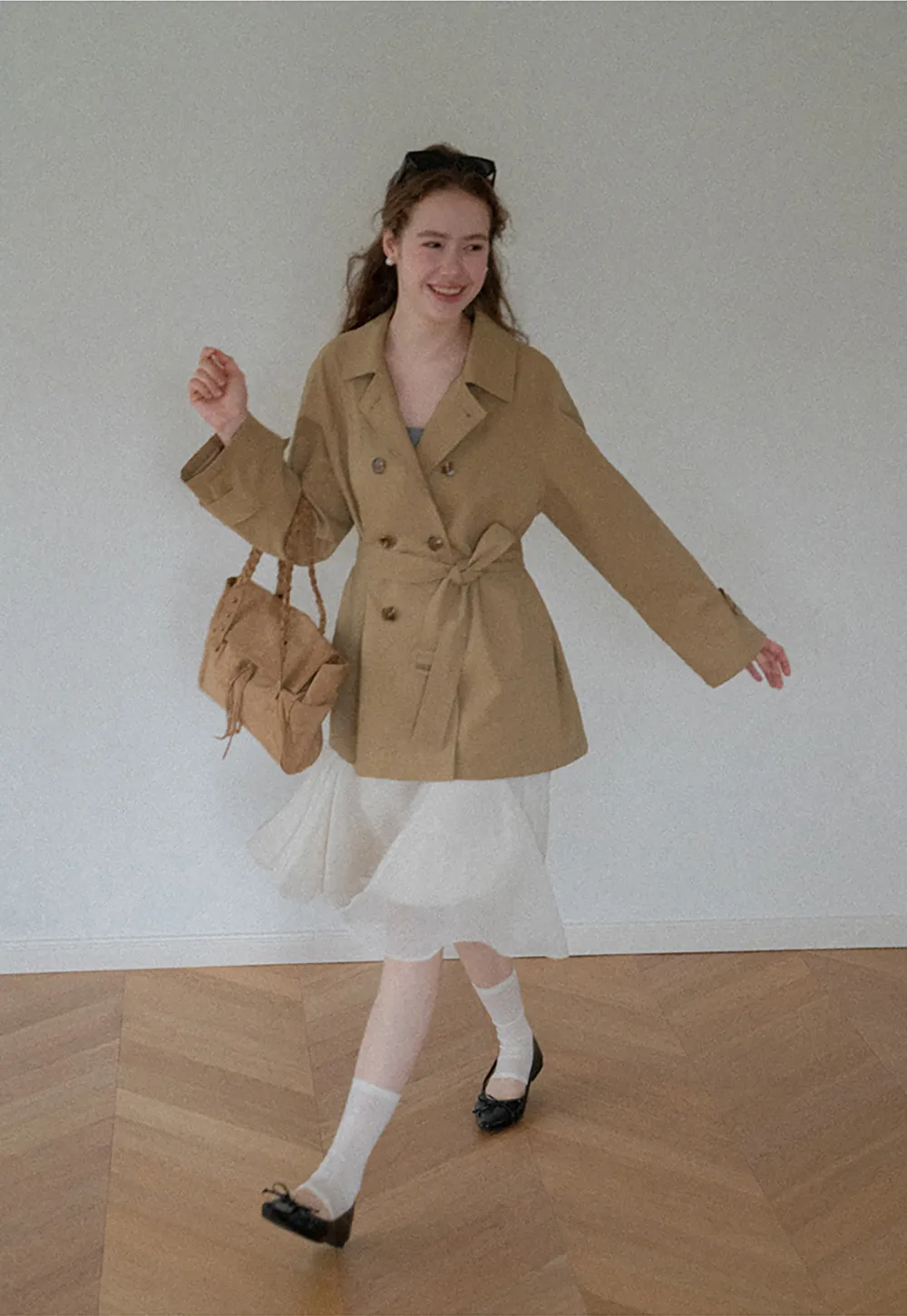 Double Breasted Belted Trench Coat