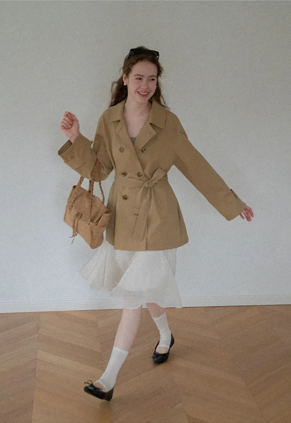Double Breasted Belted Trench Coat