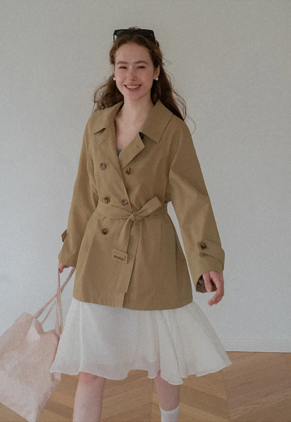 Double Breasted Belted Trench Coat