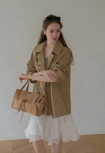 Double Breasted Belted Trench Coat