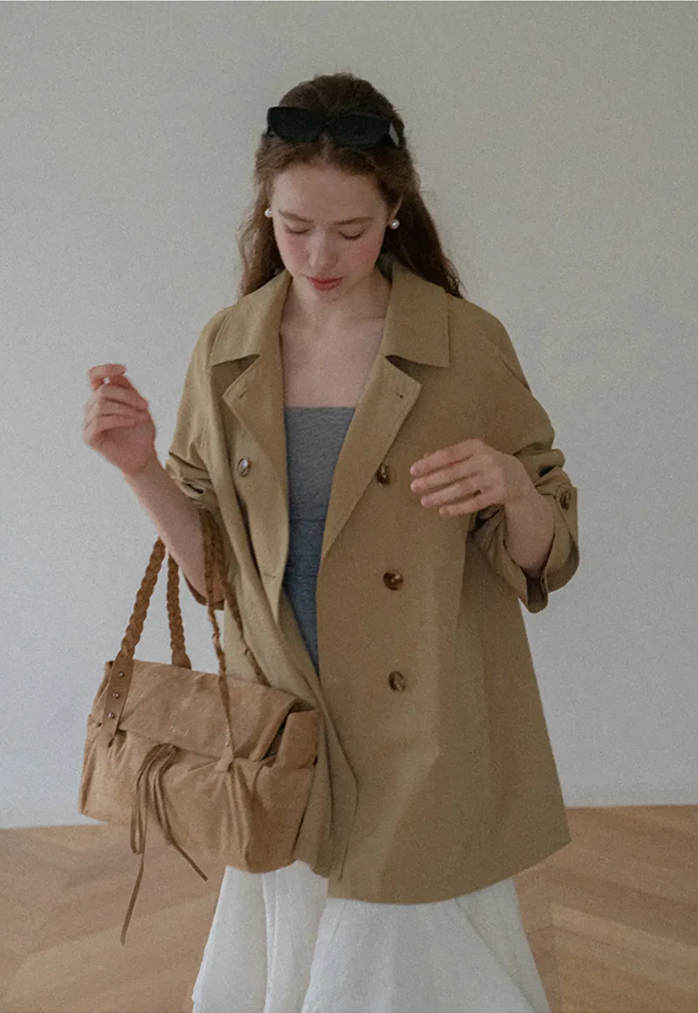 Double Breasted Belted Trench Coat
