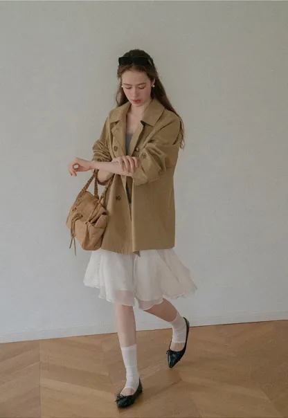 Double Breasted Belted Trench Coat