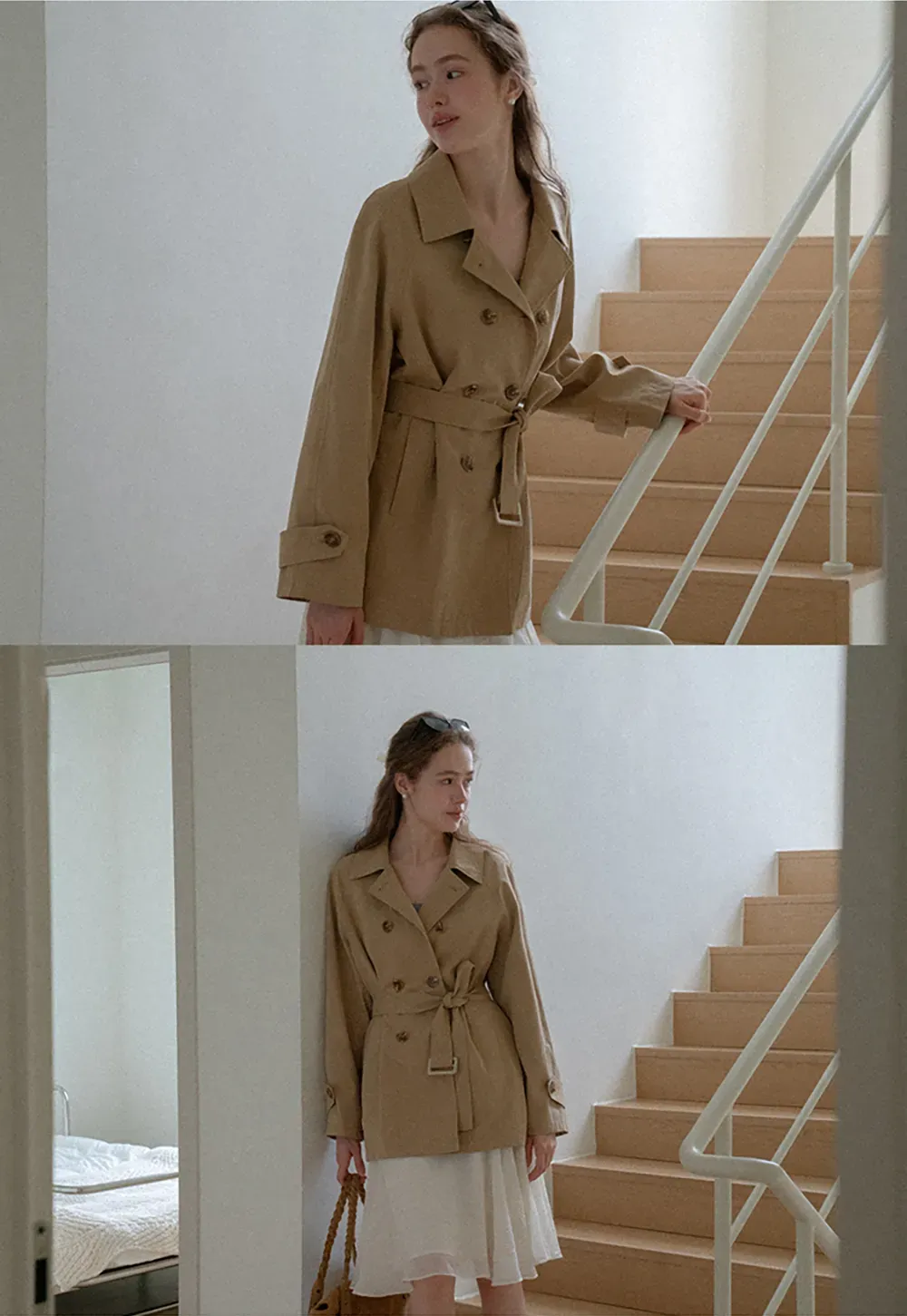 Double Breasted Belted Trench Coat