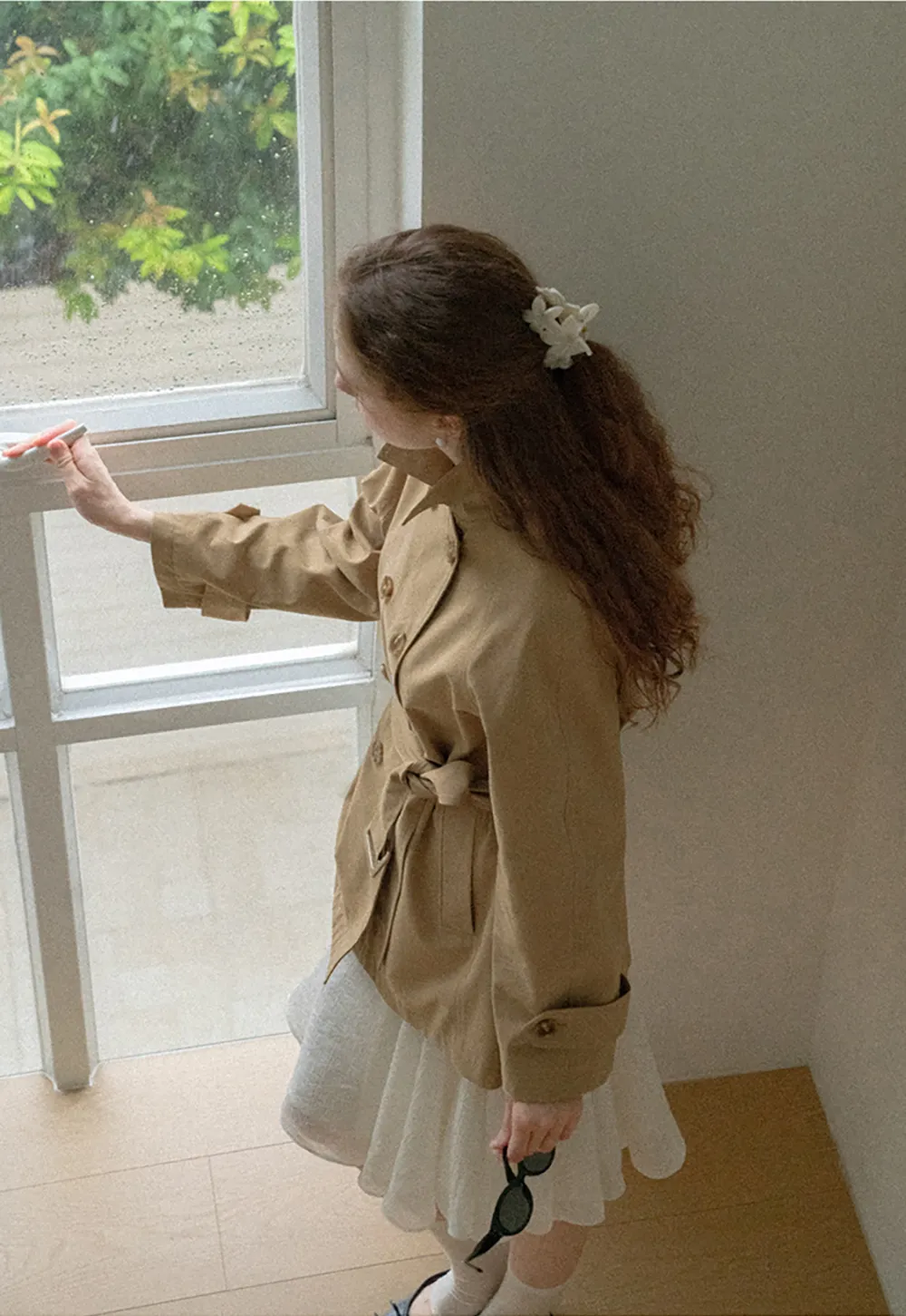 Double Breasted Belted Trench Coat
