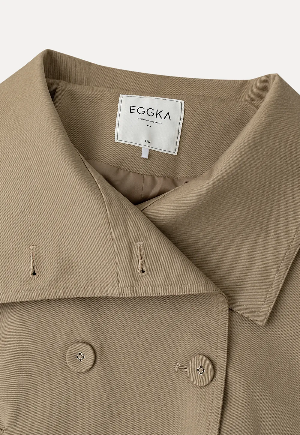 Oversized Cropped Trench Coat with Asymmetrical Lapel