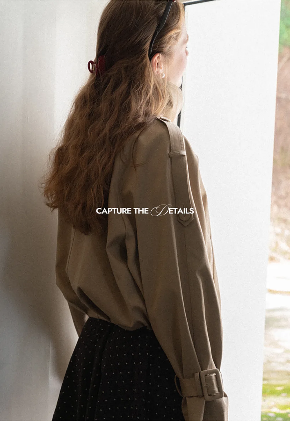 Oversized Cropped Trench Coat with Asymmetrical Lapel