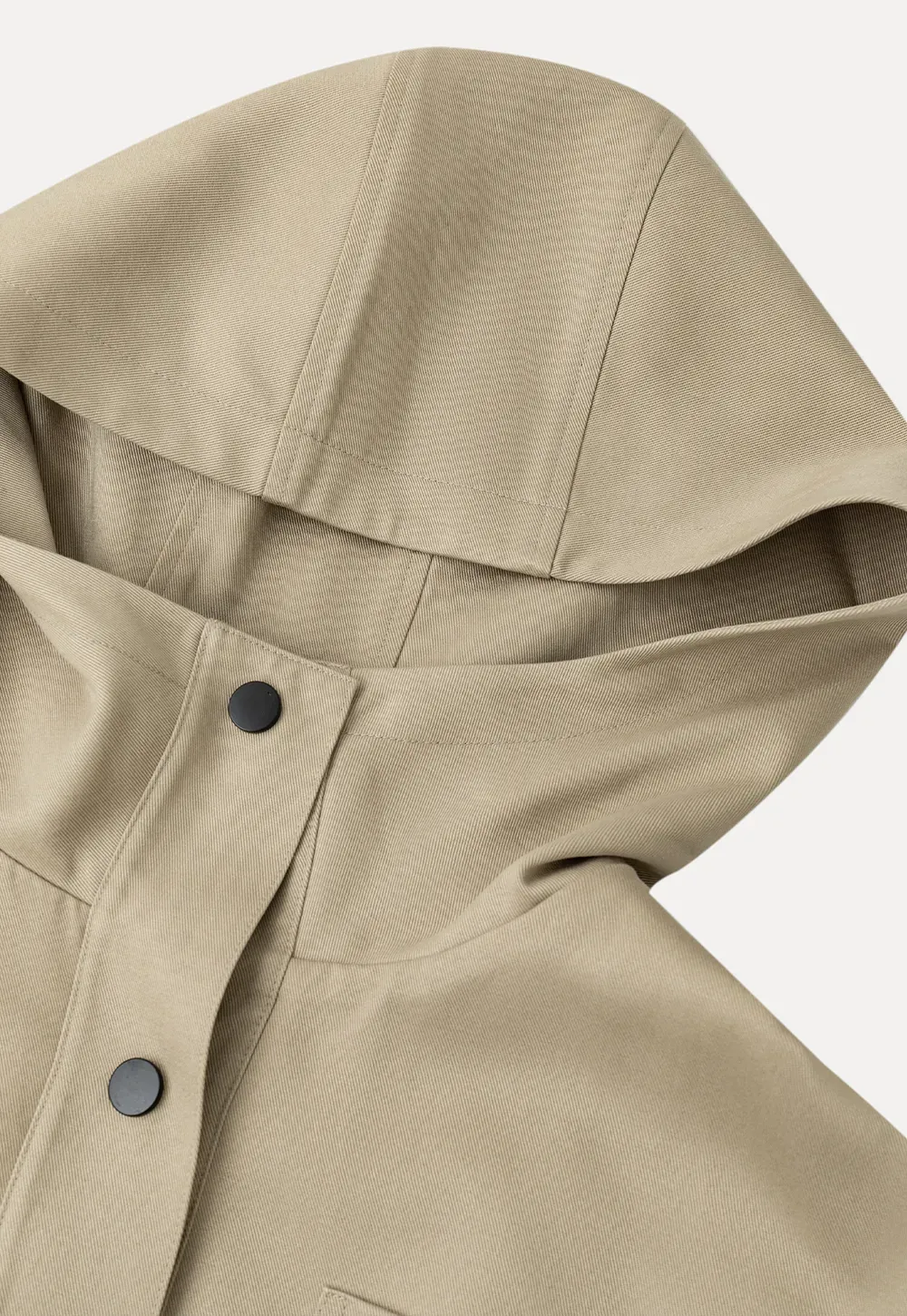 Drawstring Waist Hooded Trench Coat