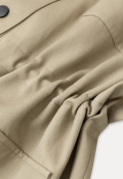 Drawstring Waist Hooded Trench Coat