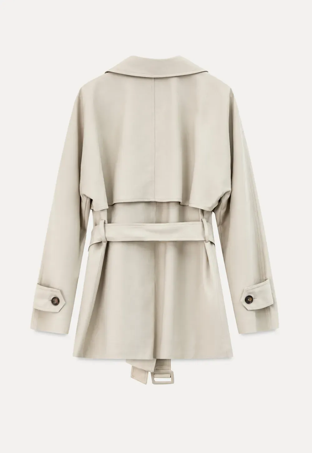 Oversized Notched Collar Trench Coat
