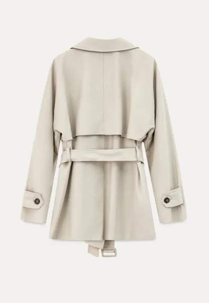 Oversized Notched Collar Trench Coat