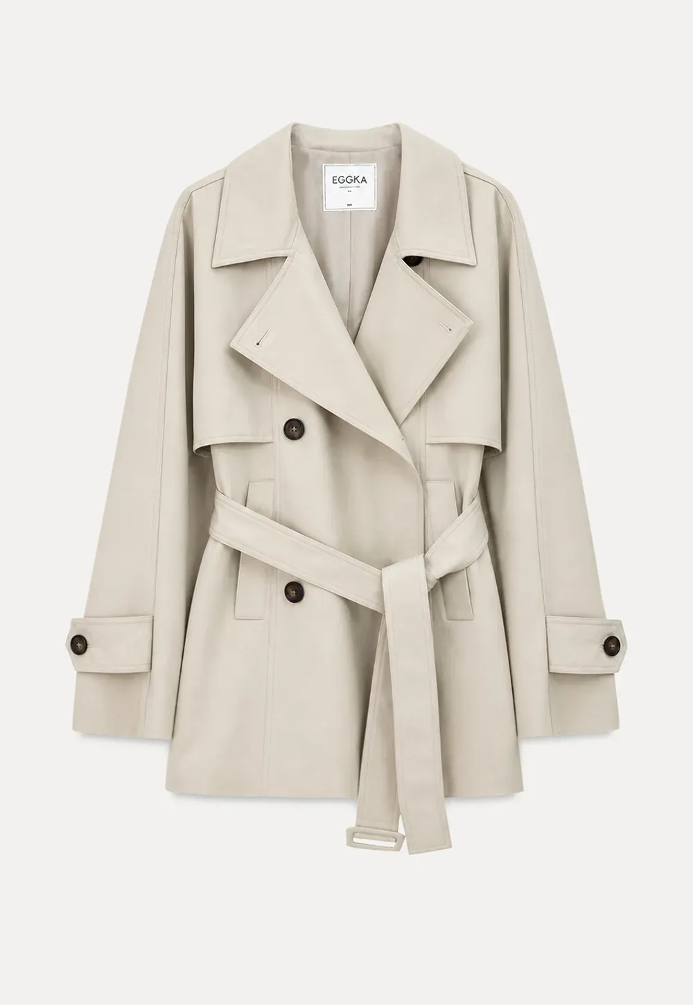 Oversized Notched Collar Trench Coat