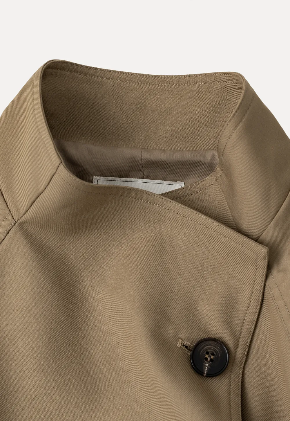 Asymmetrical Collar Oversized Belted Trench Coat