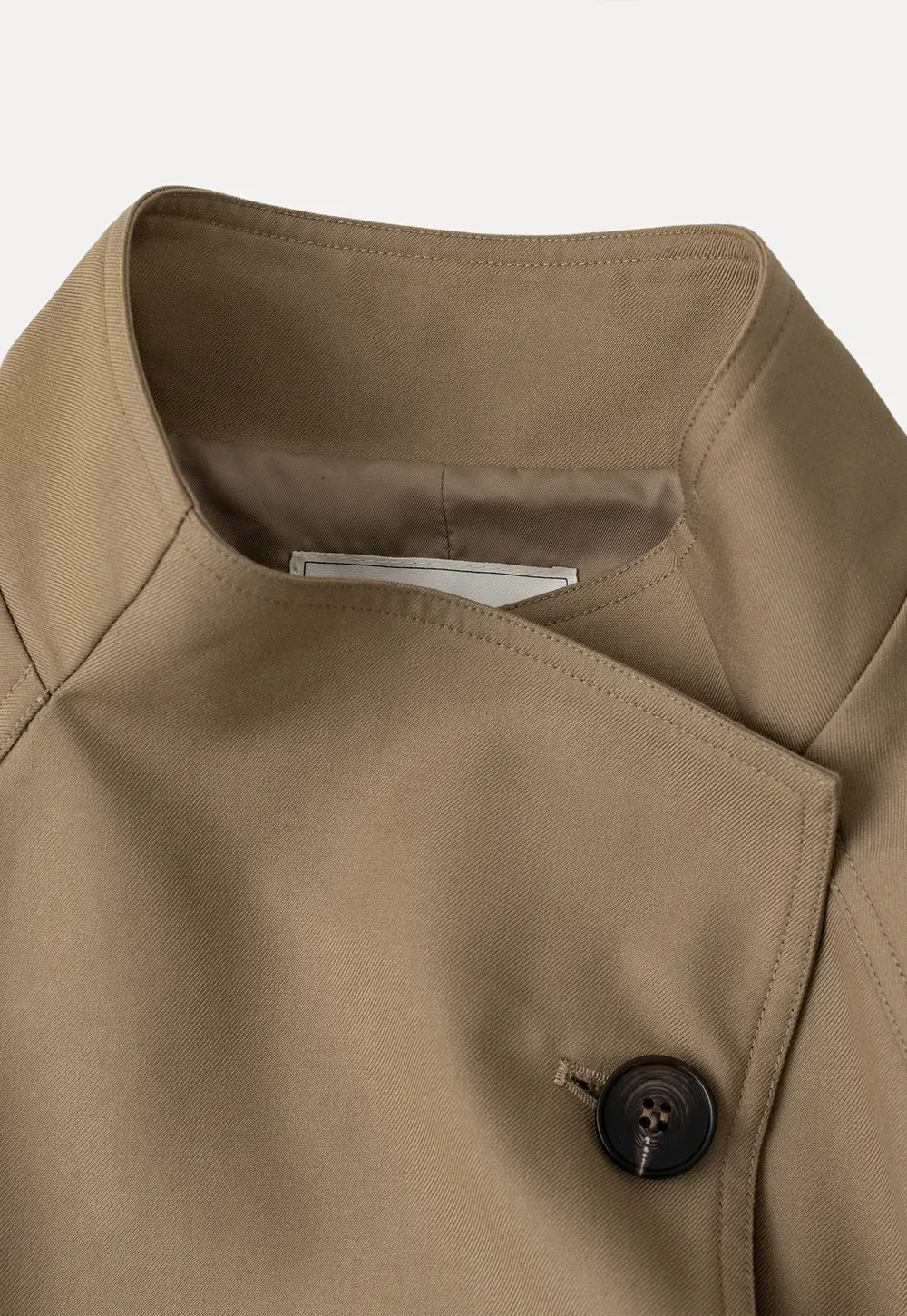 Asymmetrical Collar Oversized Belted Trench Coat