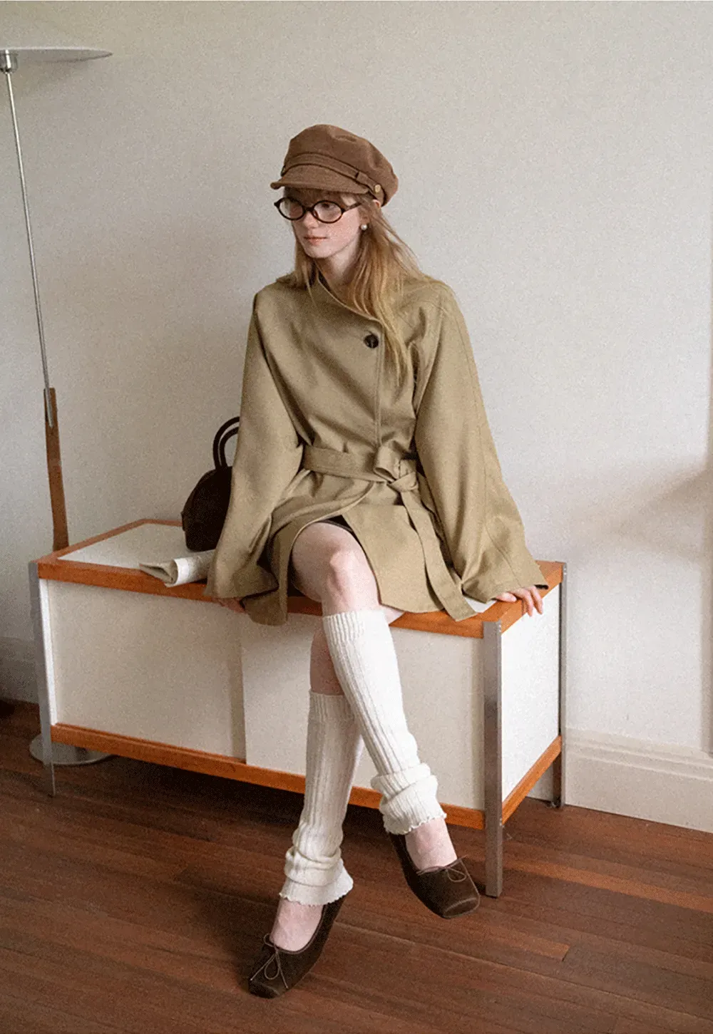 Asymmetrical Collar Oversized Belted Trench Coat