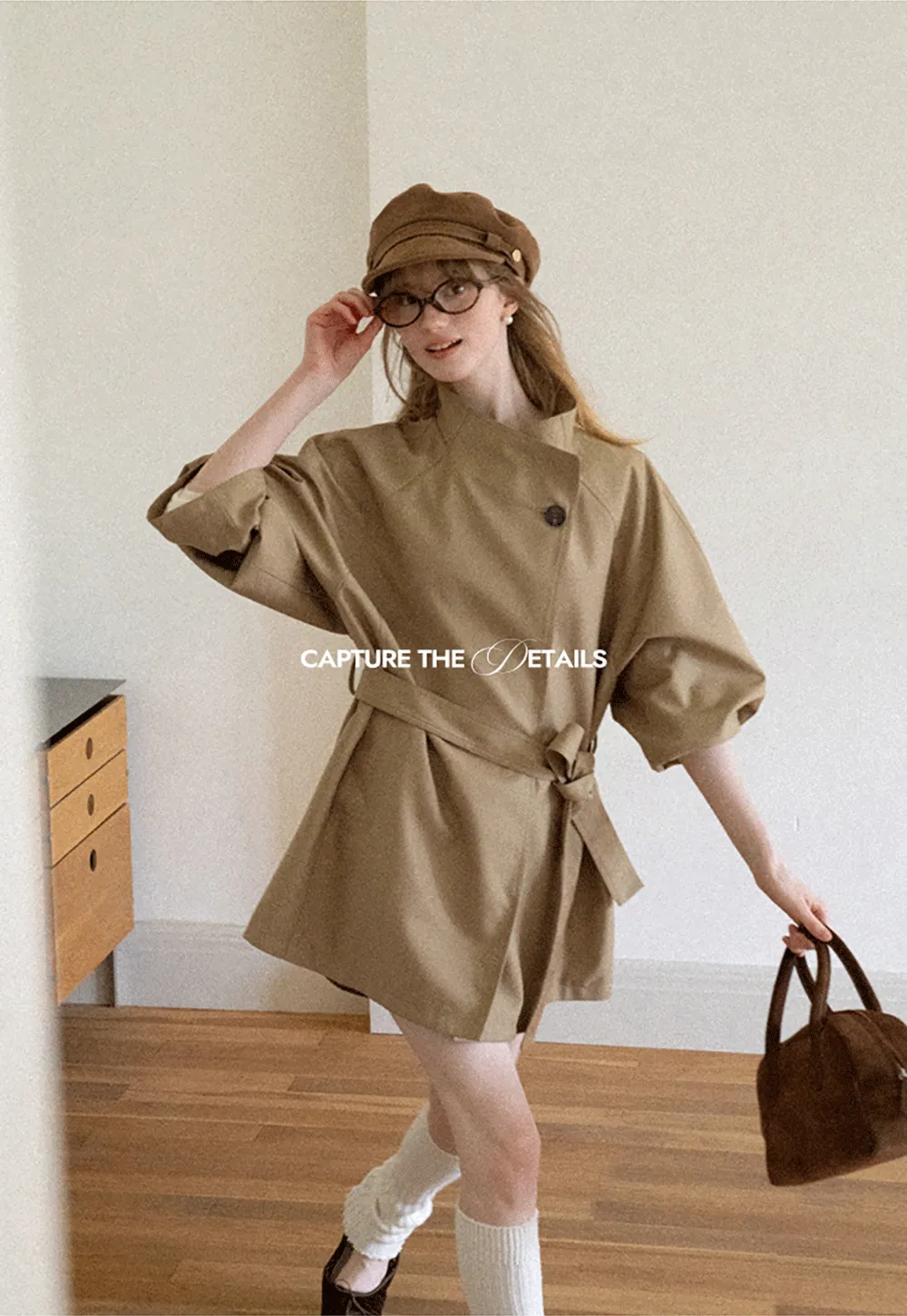 Asymmetrical Collar Oversized Belted Trench Coat