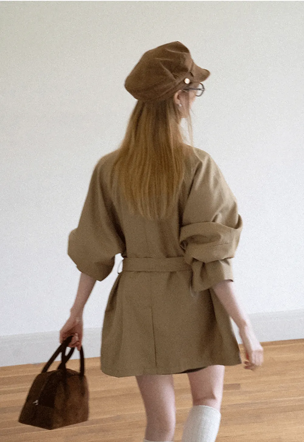 Asymmetrical Collar Oversized Belted Trench Coat