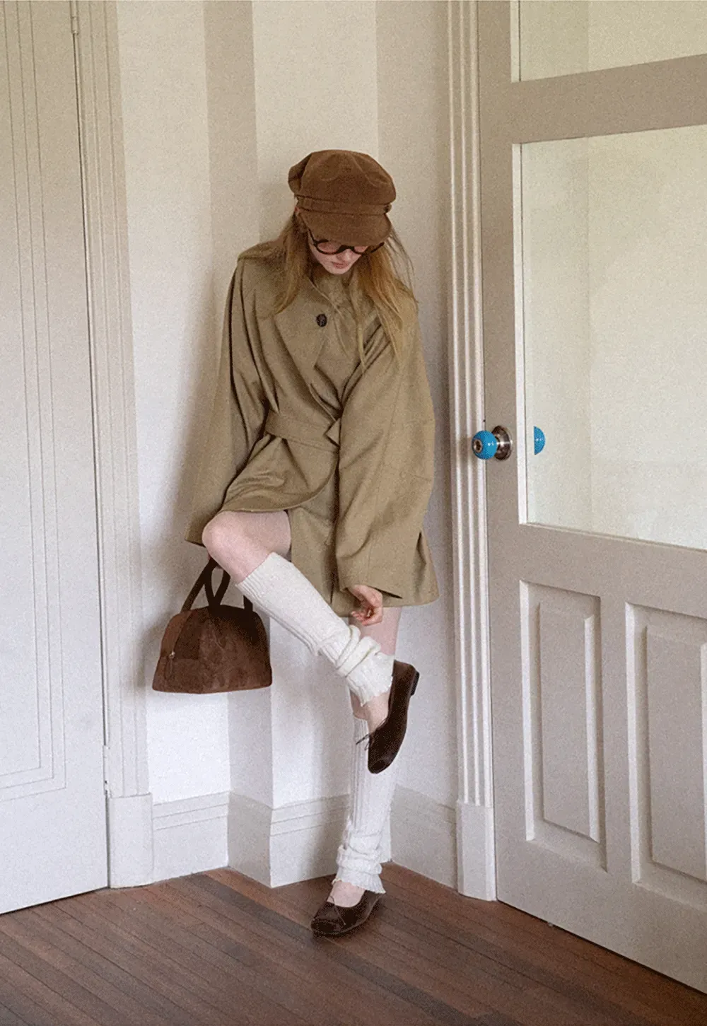 Asymmetrical Collar Oversized Belted Trench Coat