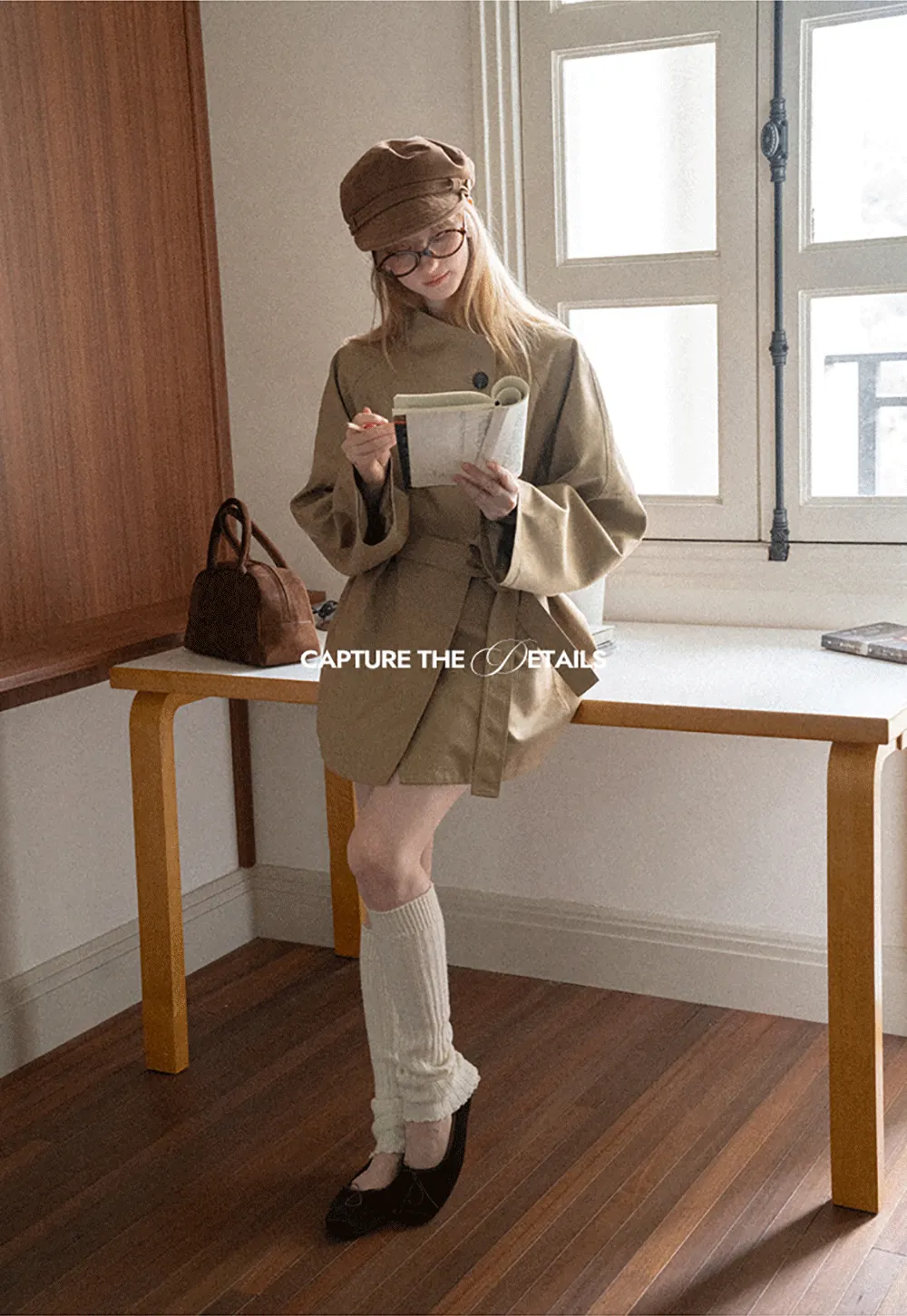 Asymmetrical Collar Oversized Belted Trench Coat