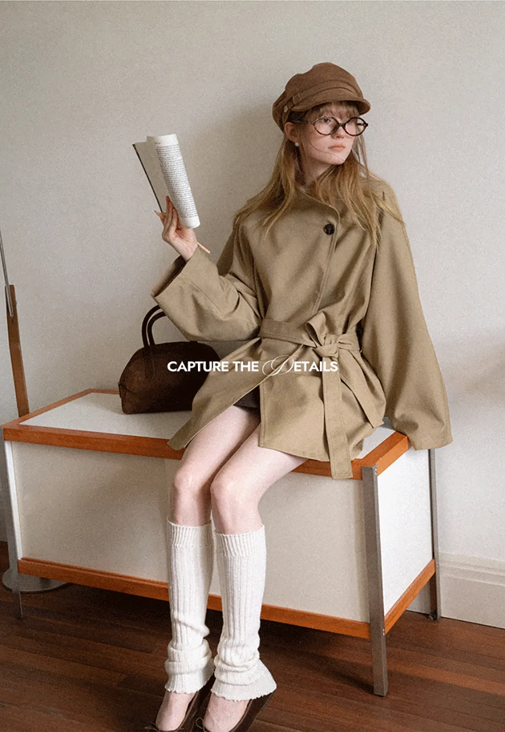 Asymmetrical Collar Oversized Belted Trench Coat