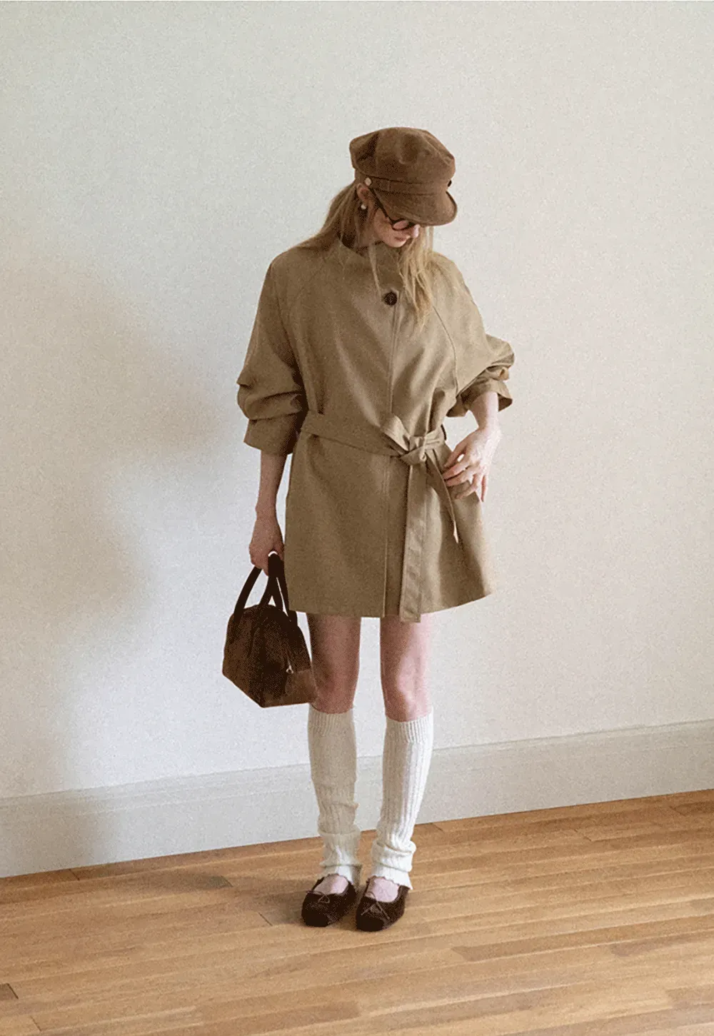 Asymmetrical Collar Oversized Belted Trench Coat