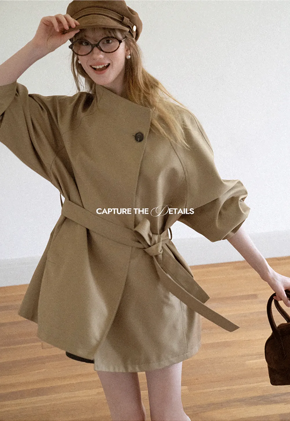 Asymmetrical Collar Oversized Belted Trench Coat