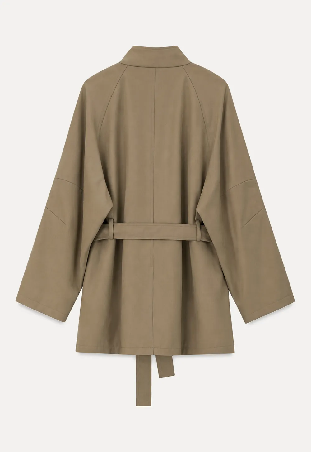 Asymmetrical Collar Oversized Belted Trench Coat