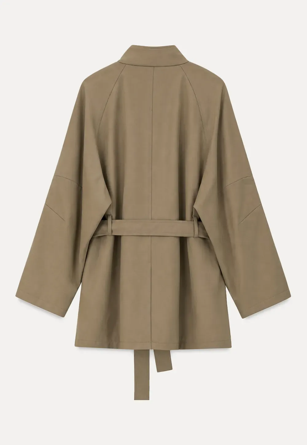 Asymmetrical Collar Oversized Belted Trench Coat