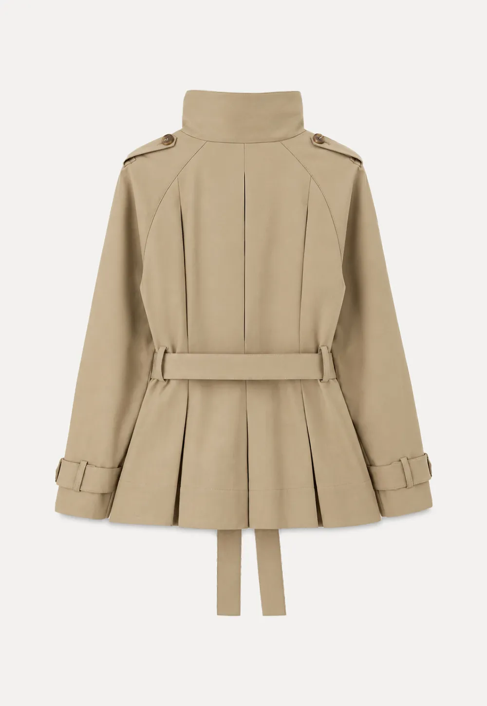 Asymmetrical Lapel Double Breasted Trench Coat
