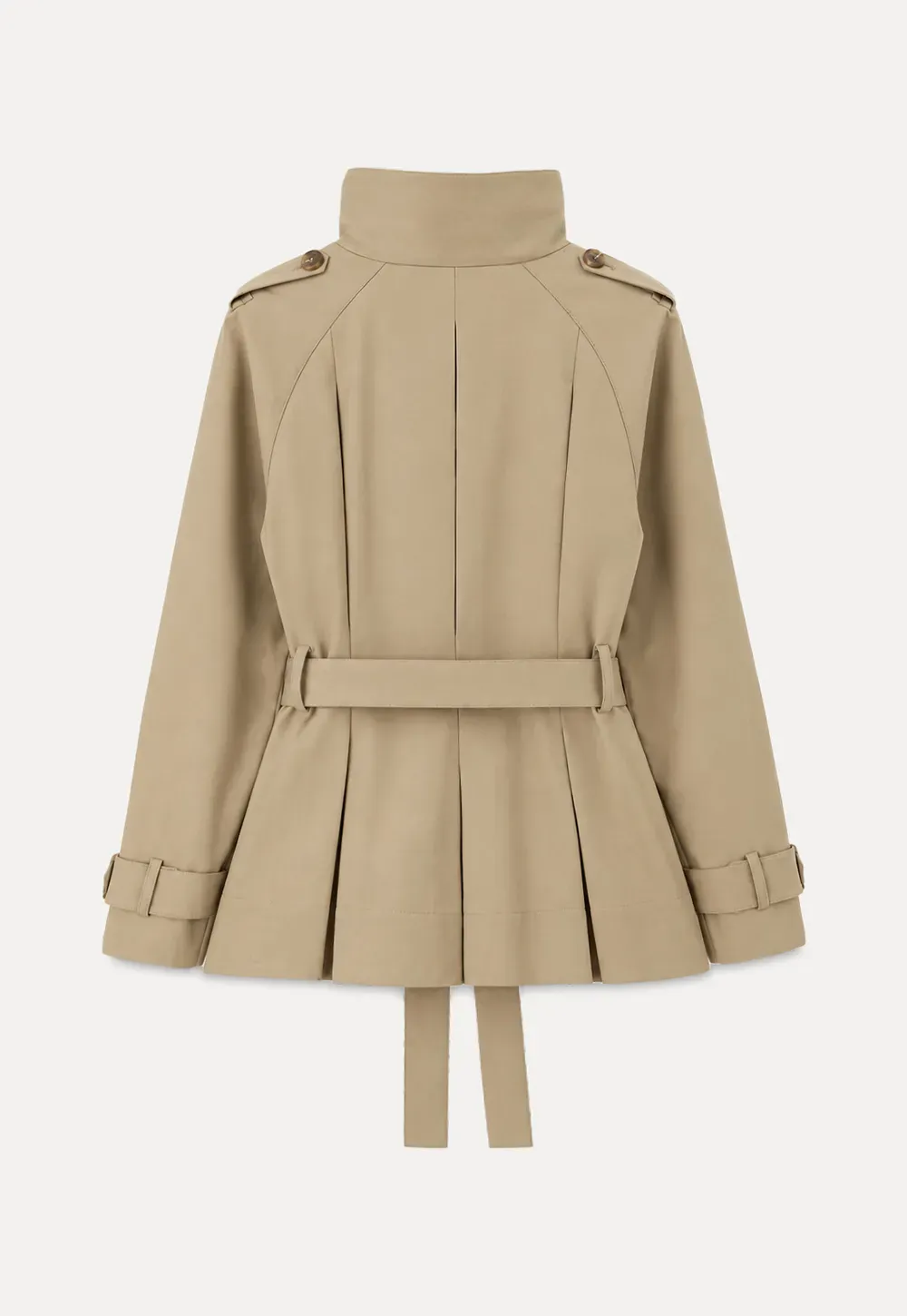 Asymmetrical Lapel Double Breasted Trench Coat