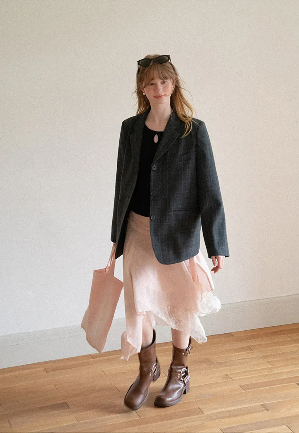 Oversized Plaid Blazer Suit