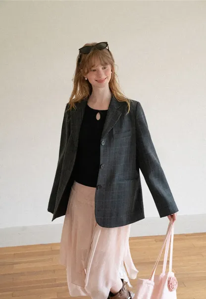 Oversized Plaid Blazer Suit