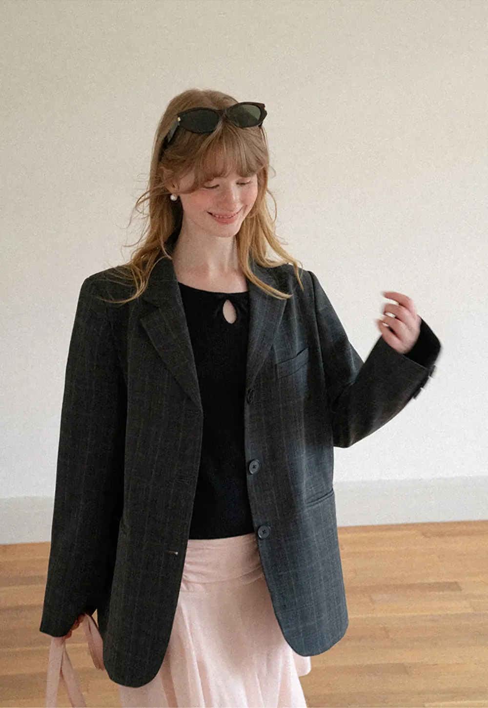 Oversized Plaid Blazer Suit