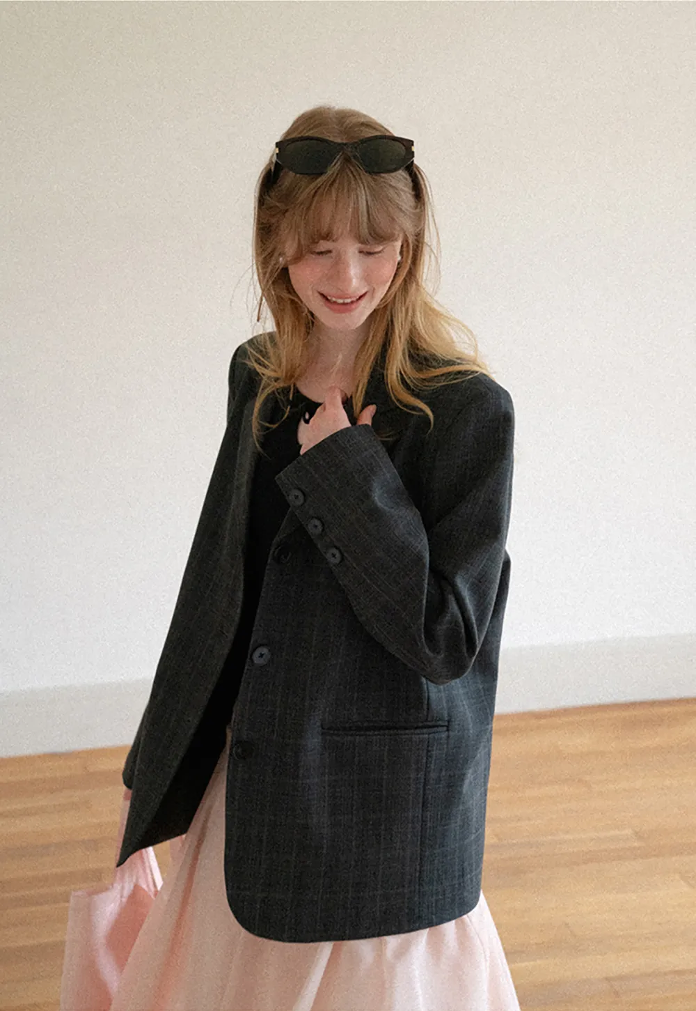 Oversized Plaid Blazer Suit