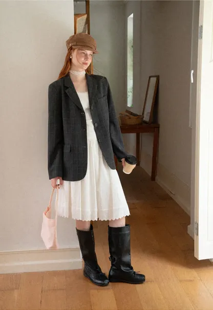 Oversized Plaid Blazer Suit