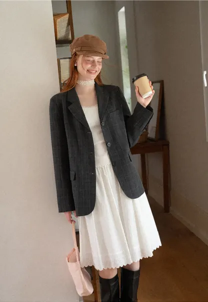 Oversized Plaid Blazer Suit