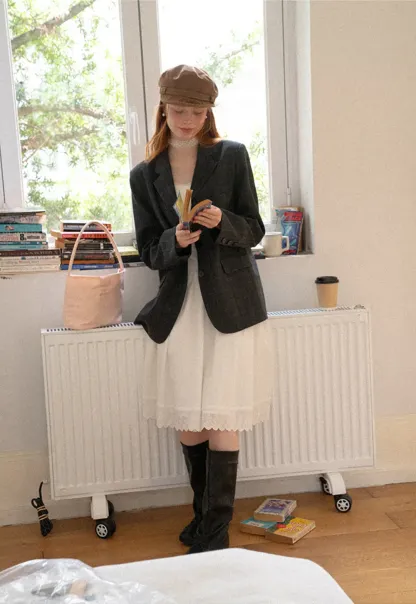 Oversized Plaid Blazer Suit