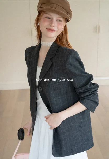 Oversized Plaid Blazer Suit