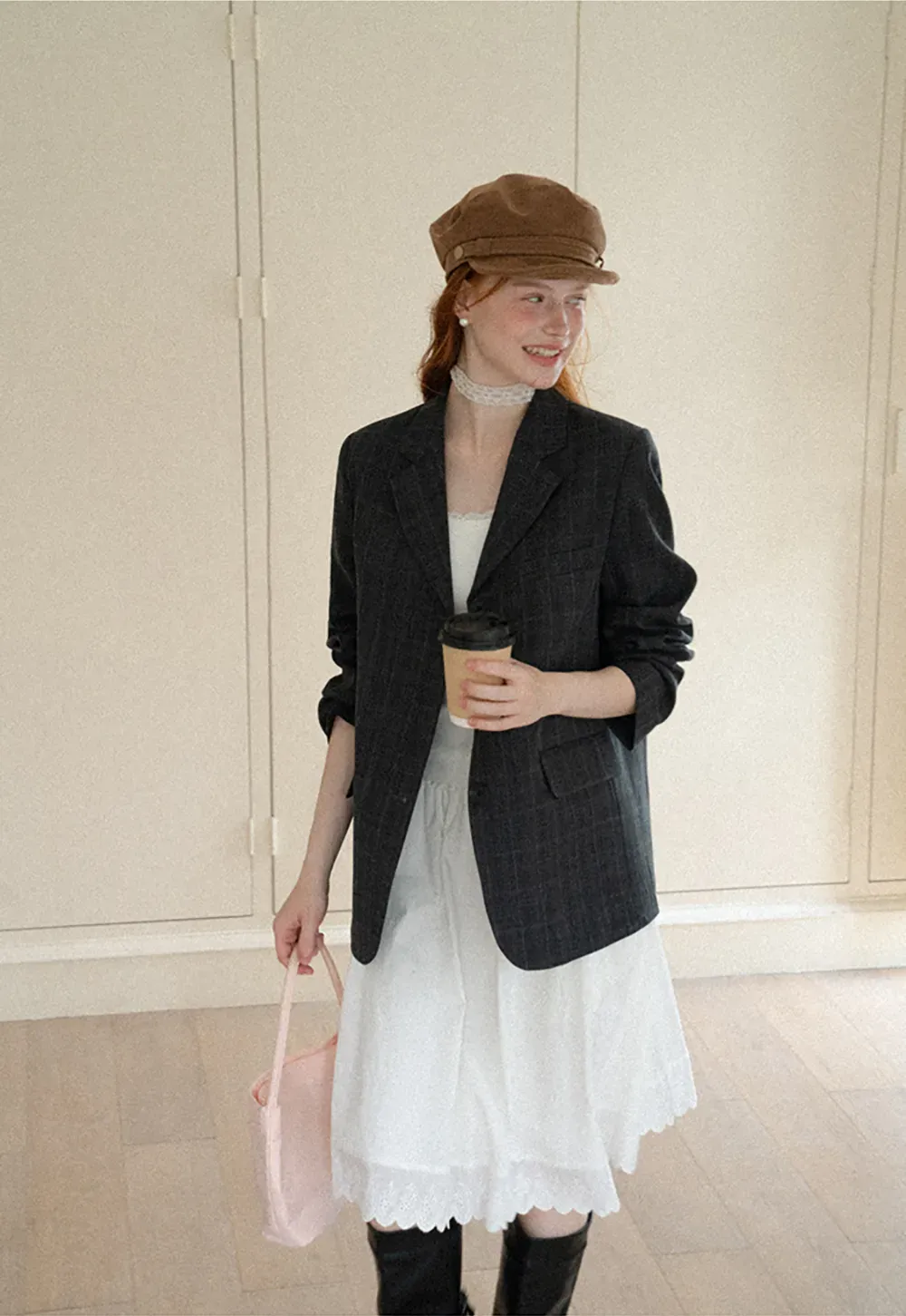 Oversized Plaid Blazer Suit
