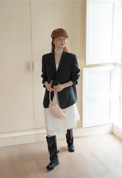 Oversized Plaid Blazer Suit