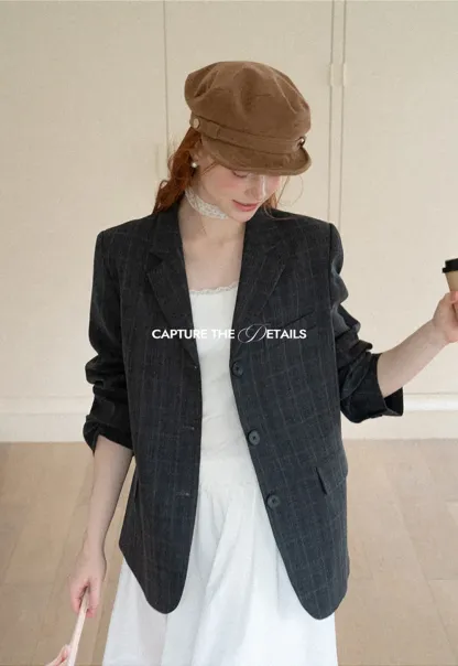 Oversized Plaid Blazer Suit
