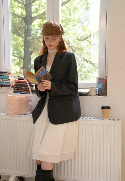 Oversized Plaid Blazer Suit
