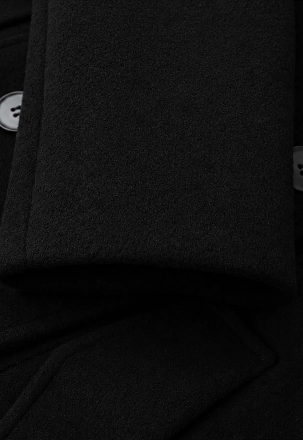 Asymmetrical Collar Double Breasted Wool Coat