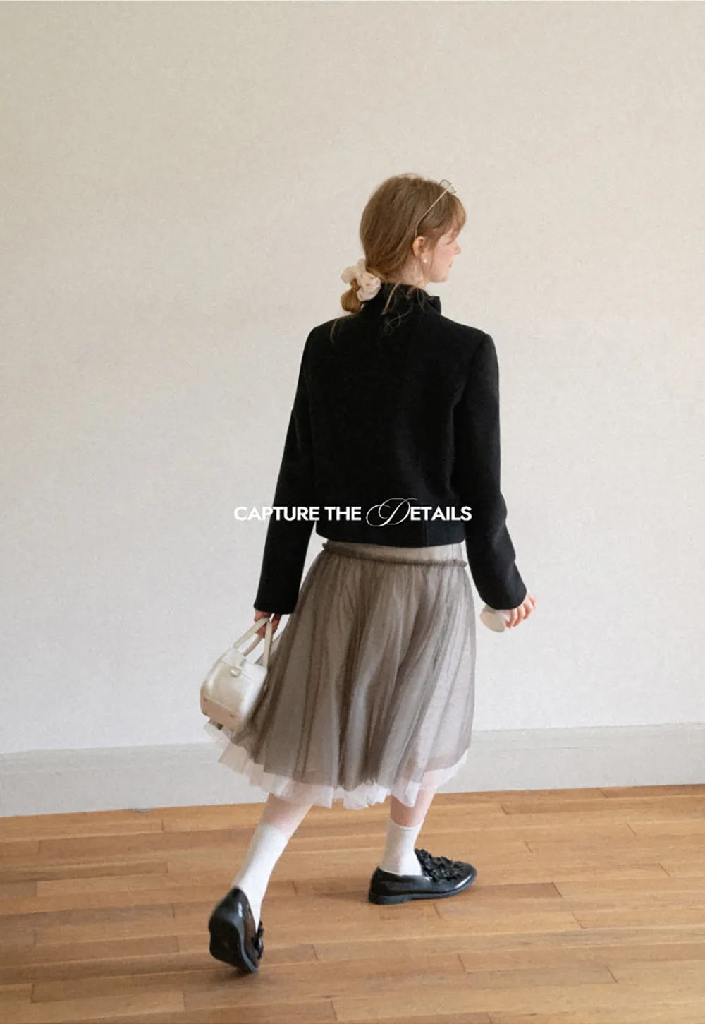 Asymmetrical Collar Double Breasted Wool Coat